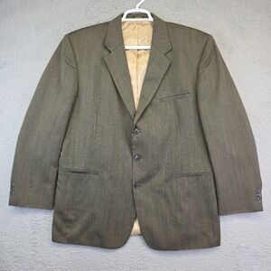 Vintage J Ferrar Sports Coat‎ Mens 44R Brown Black Blazer Suit Jacket Business